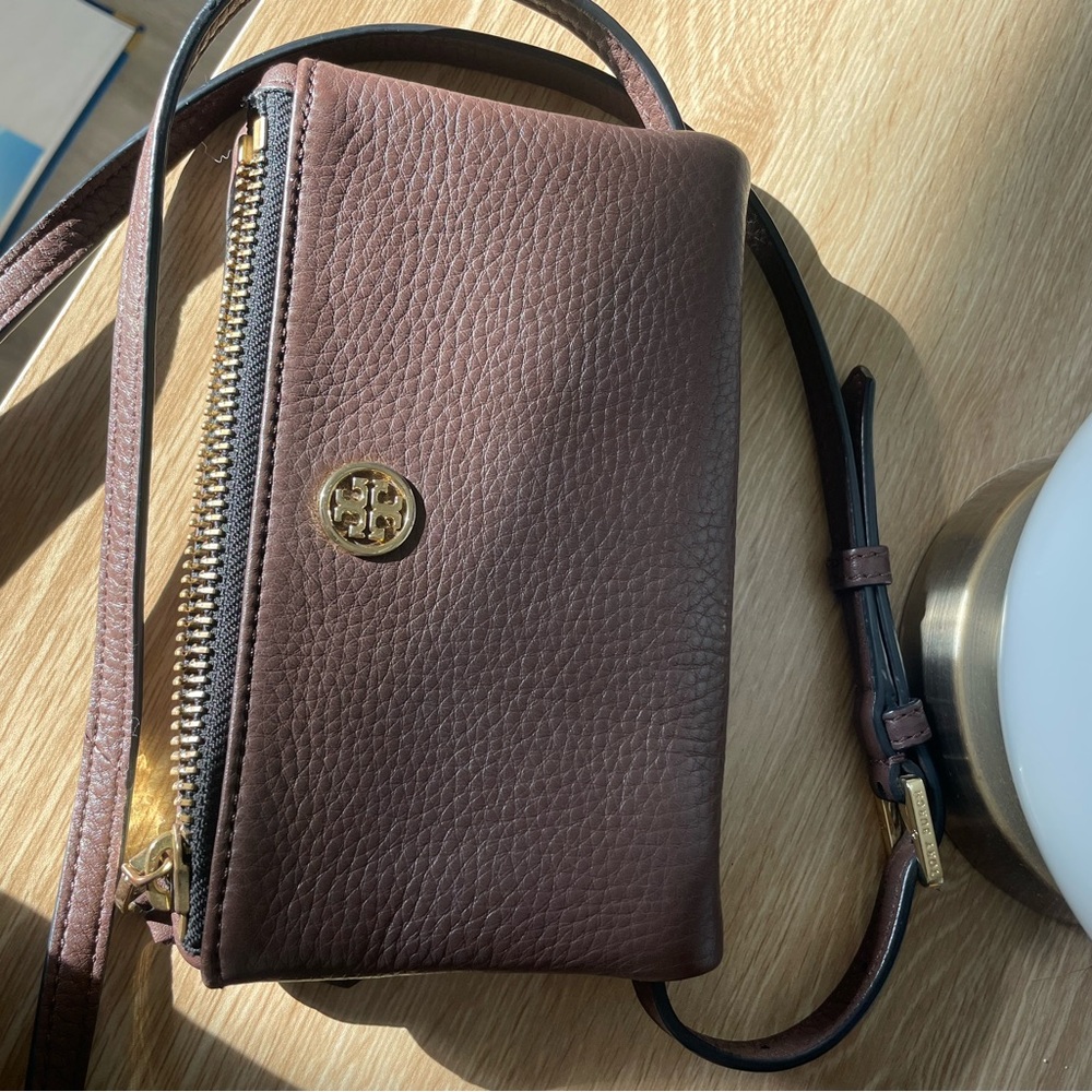 Tory Burch Brown Leather Crossbody Purse